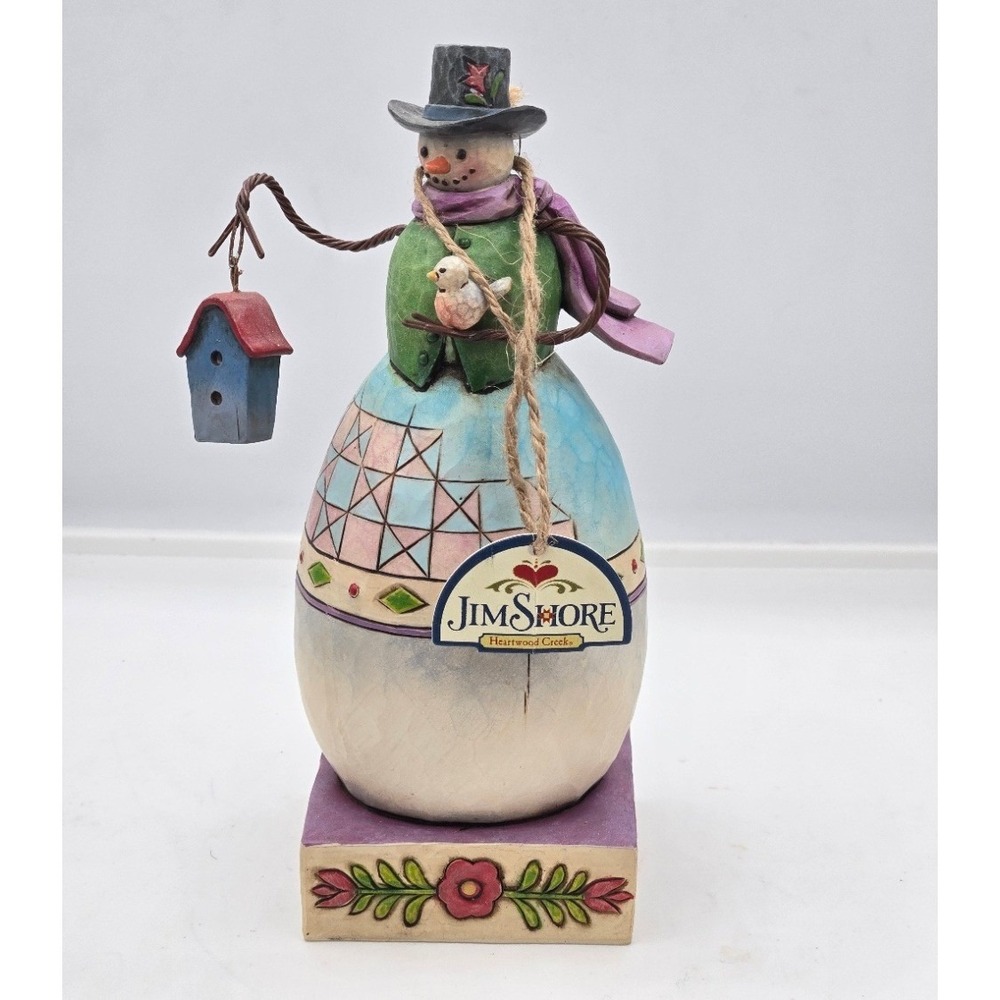 Jim Shore Heartwood Creek "Warm and Cozy" Snowman Figurine 4010362